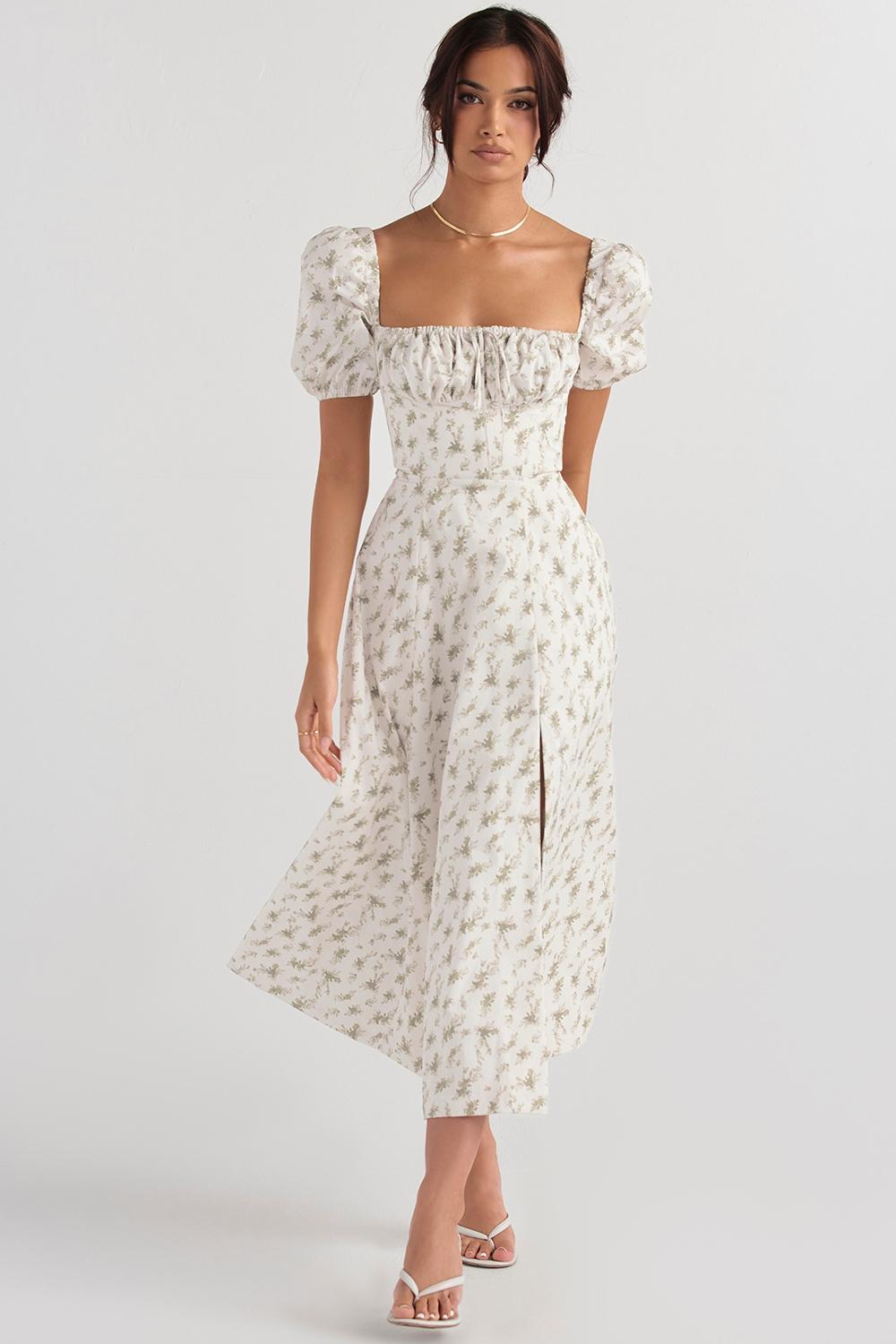 Tallulah  garden print puff sleeve midi sundress Product Image