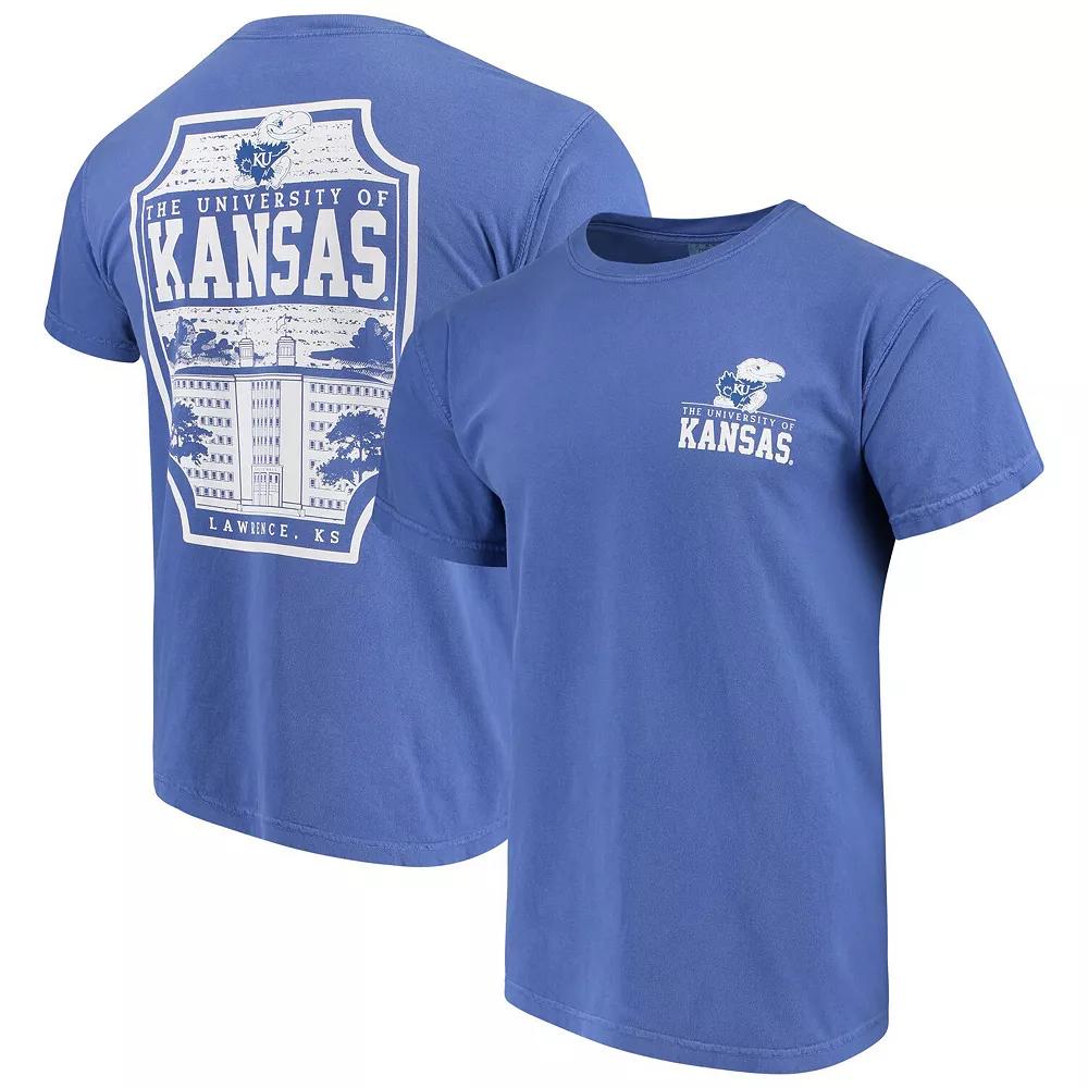Men's Royal Kansas Jayhawks Comfort Colors Campus Icon T-Shirt, Size: Large, Blue Product Image