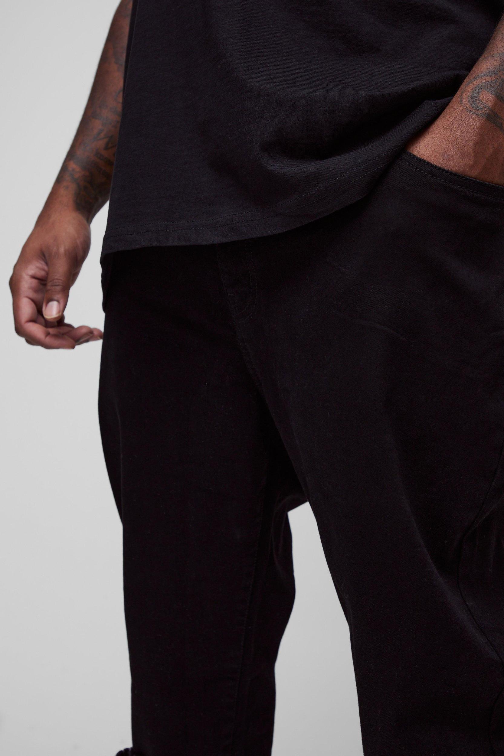 Plus Stretch Skinny Stacked Ripped Knee Jeans | boohooMAN USA Product Image