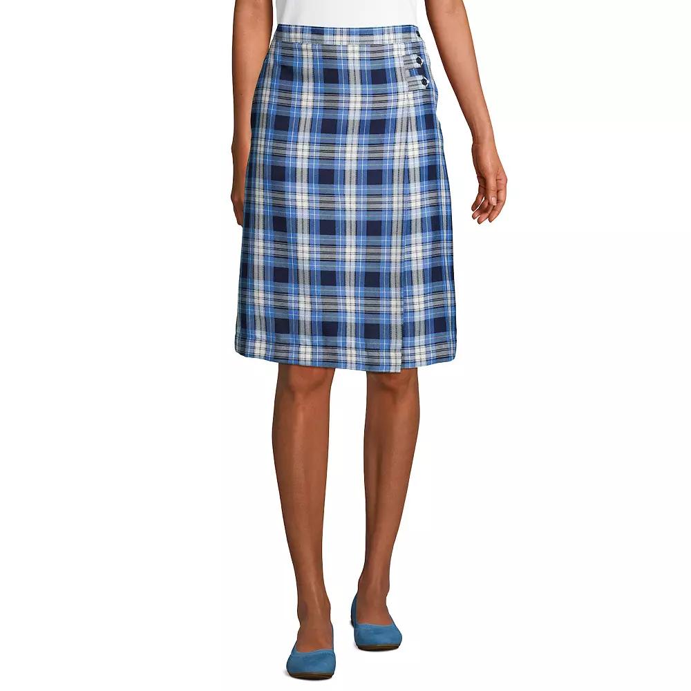 Women's Lands' End Plaid Below the Knee A-line Skirt, Size: 14, Qcu Product Image