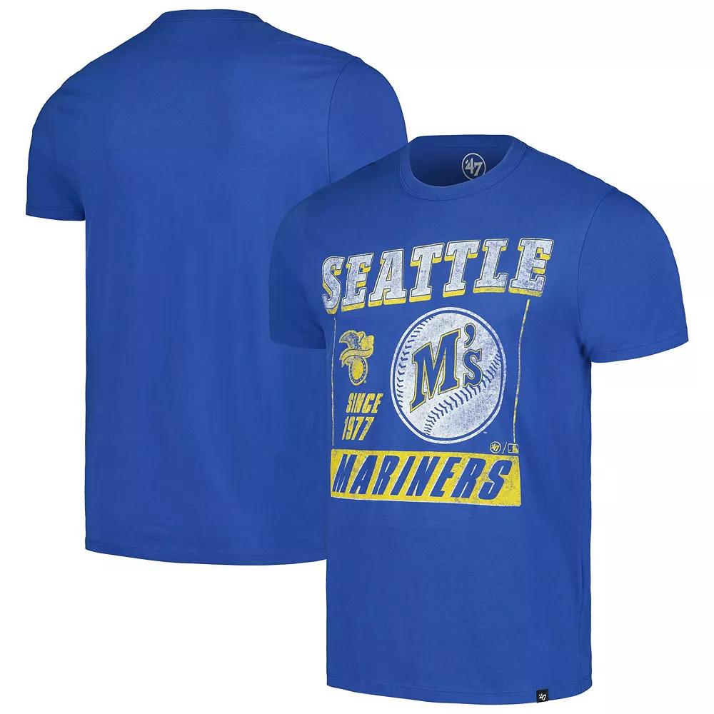 Men's '47 Royal Seattle Mariners Outlast Franklin T-Shirt, Size: Large, Blue Product Image