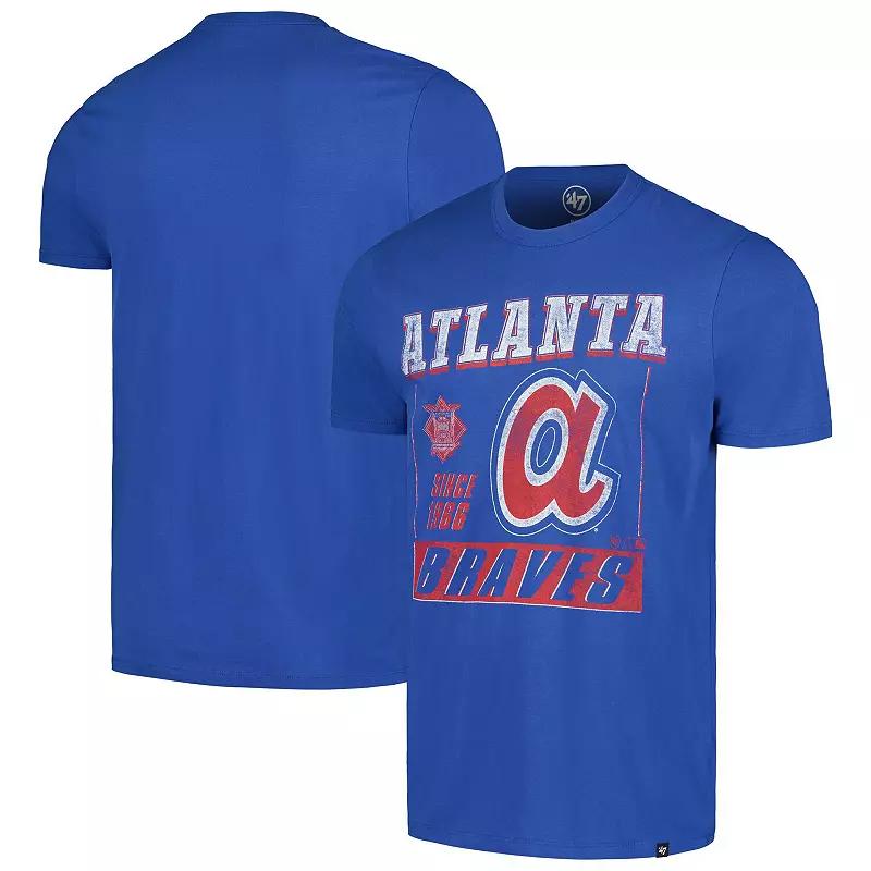 Men's '47 Royal Atlanta Braves Outlast Franklin T-Shirt, Size: Medium, Blue Product Image