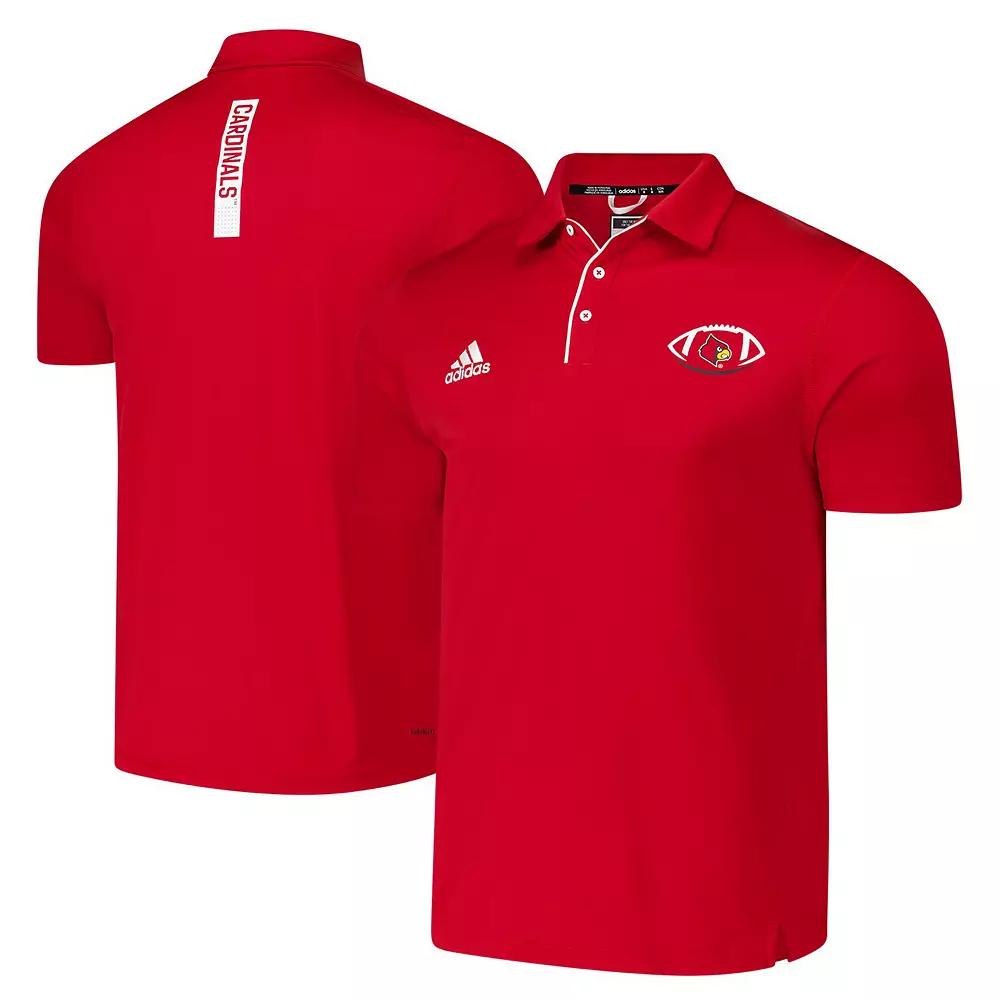 Men's adidas Red Louisville Cardinals Coaches Polo, Size: Small Product Image