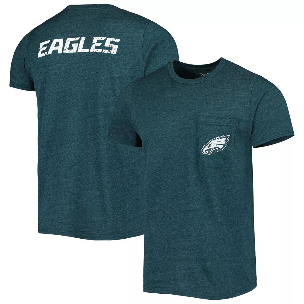 Men's Majestic Threads Midnight Green Philadelphia Eagles Tri-Blend Pocket T-Shirt,  Product Image