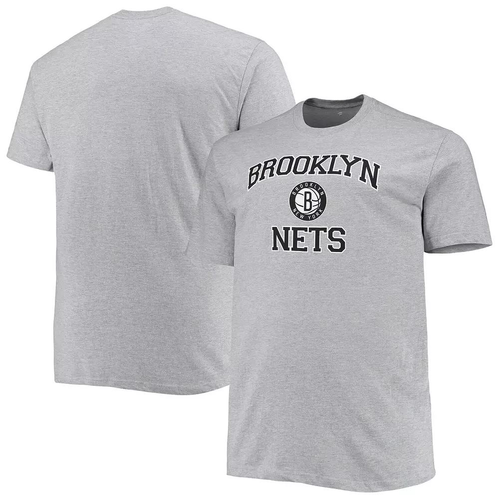 Men's Heathered Gray Brooklyn Nets Big & Tall Heart & Soul T-Shirt,  Product Image