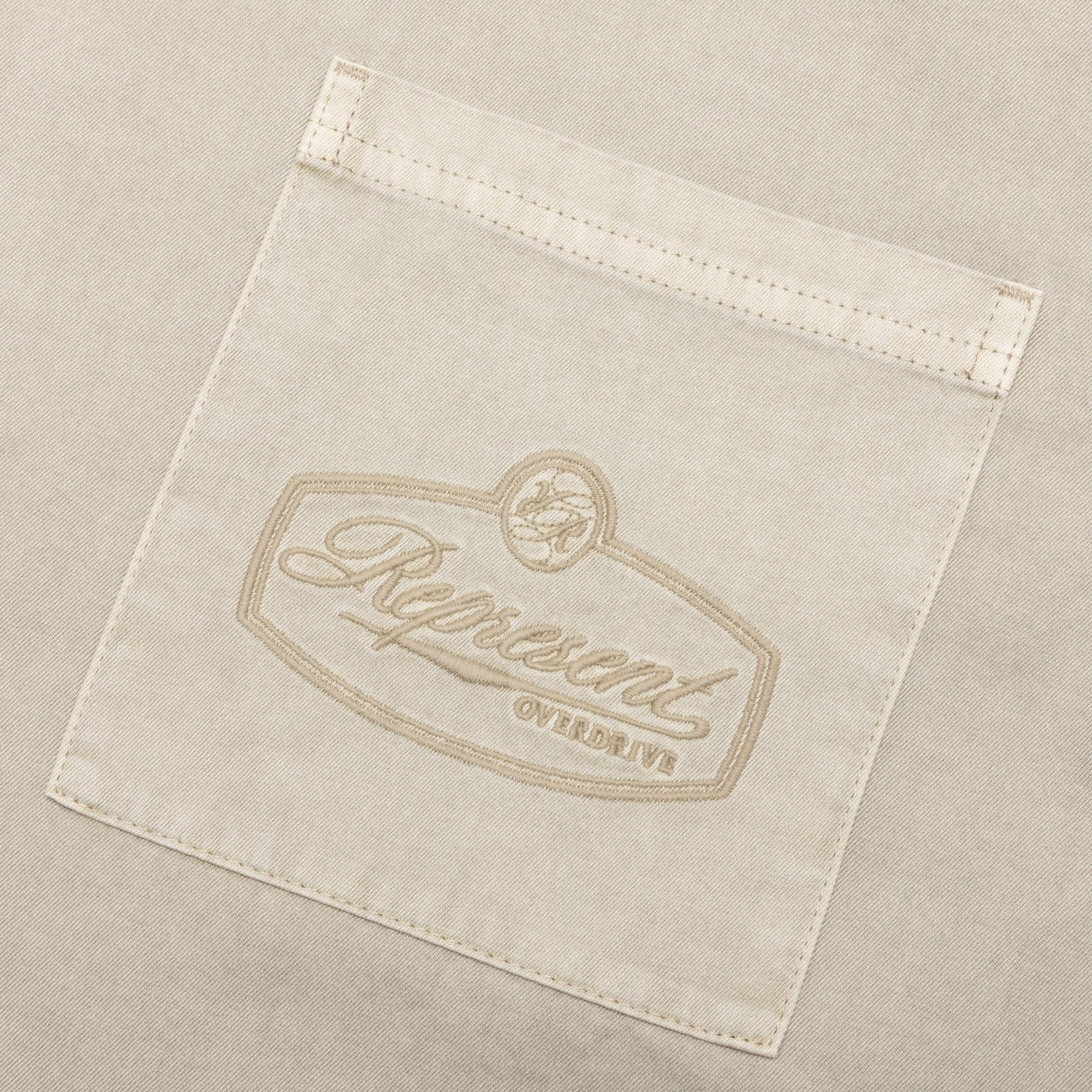 Short Sleeve Cotton Overshirt - Beige Male Product Image