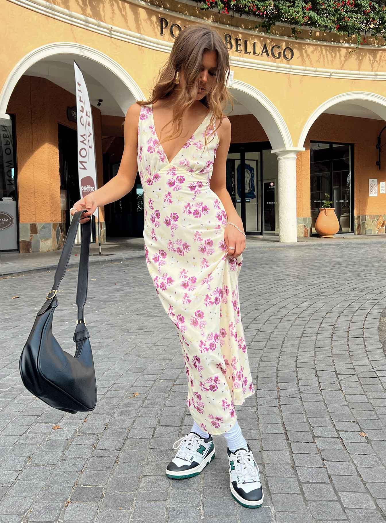 Nellie Midi Dress Yellow Floral Product Image