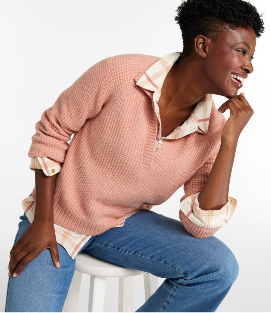 Women's SuperSoft Waffle Sweater, Polo Product Image