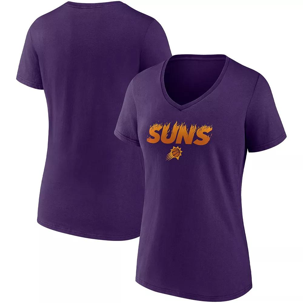 Women's Fanatics Branded Purple Phoenix Suns Hometown Collection On Fire V-Neck T-Shirt,  Product Image