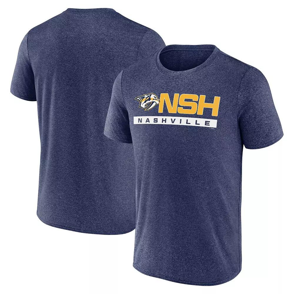 Men's Fanatics Branded Heather Navy Nashville Predators Playmaker T-Shirt, Size: Large, Pdt Blue Product Image