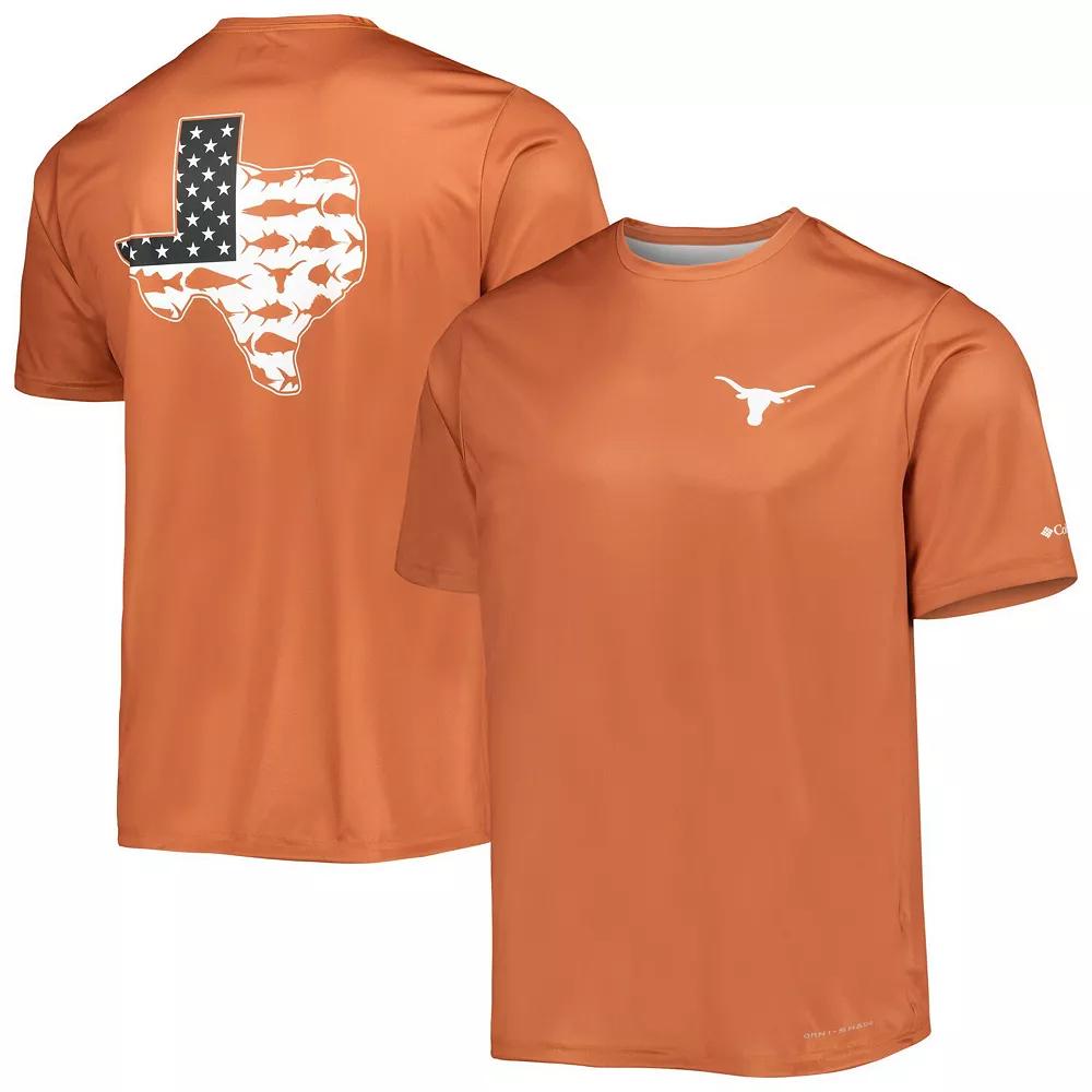 Columbia Mens Collegiate PFG Terminal Tackle Short Sleeve Shirt - Texas- Product Image