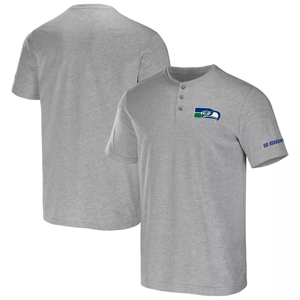Men's NFL x Darius Rucker Collection by Fanatics Heather Gray Seattle Seahawks Henley T-Shirt,  Product Image