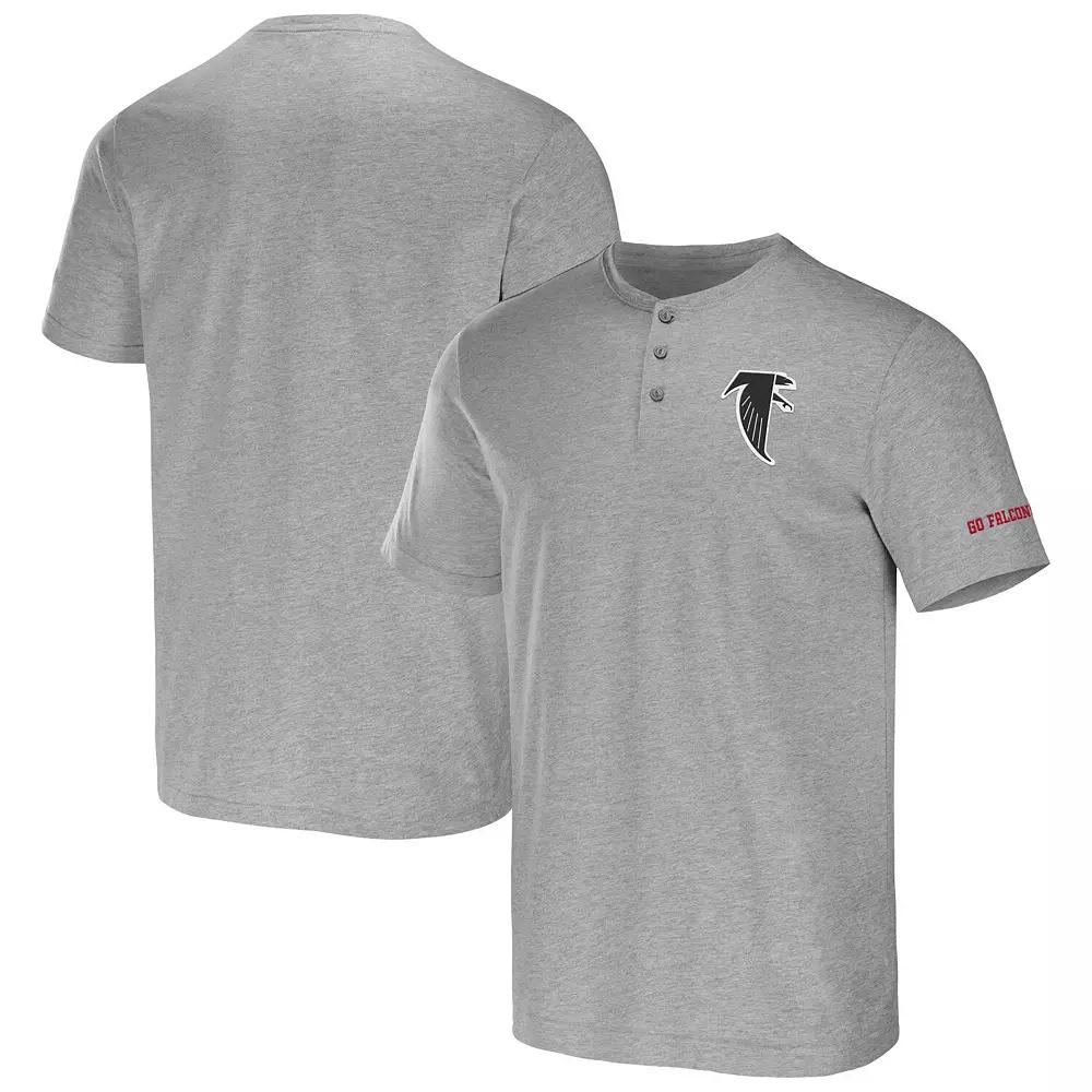 Men's NFL x Darius Rucker Collection by Fanatics Heather Gray Atlanta Falcons Henley T-Shirt,  Product Image