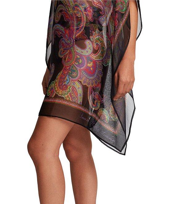 Lauren Ralph Lauren Bordado Paisley V-Neck Poncho Swim Cover-Up Product Image