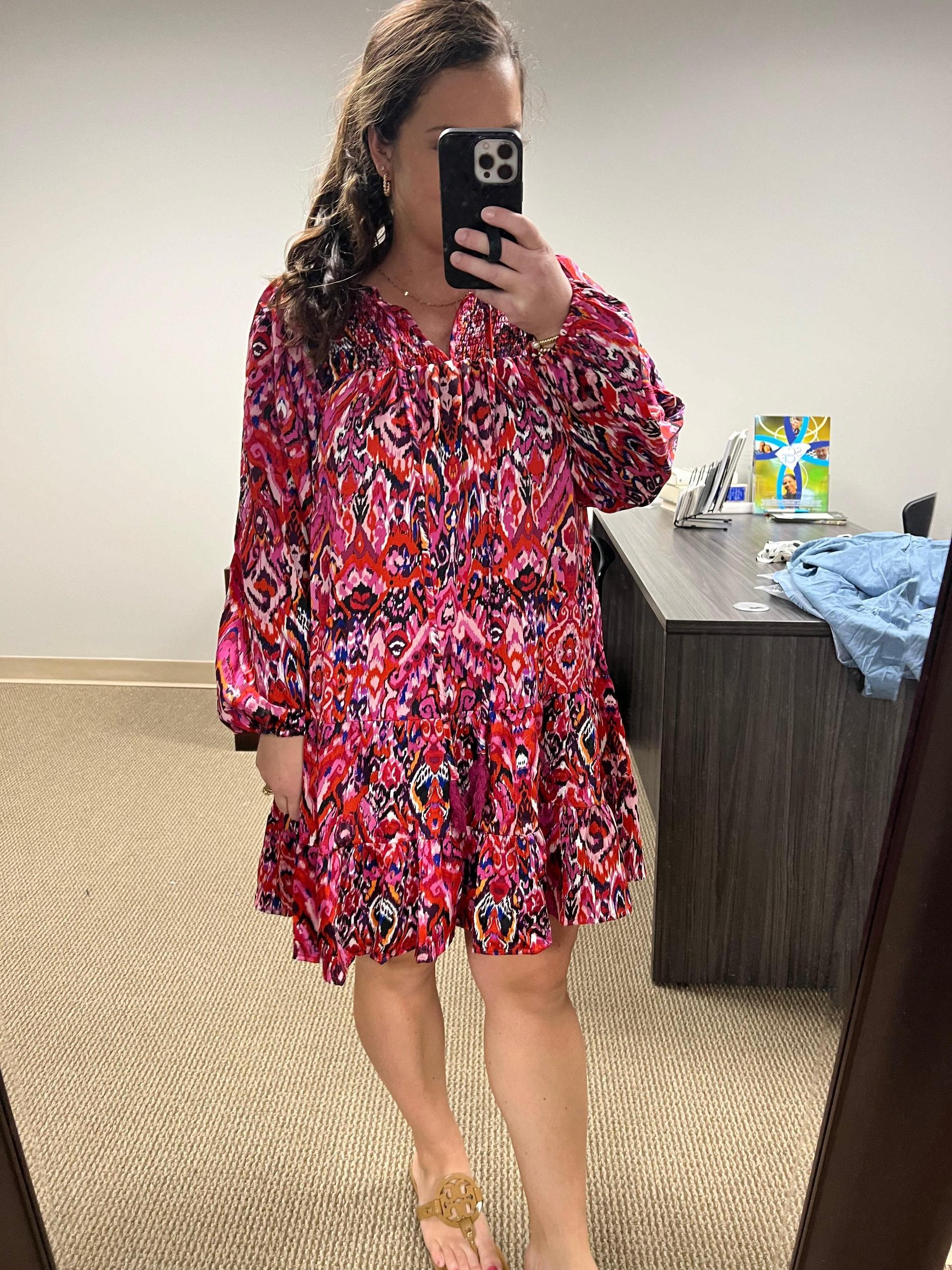 Abstract Dress- Pink Product Image