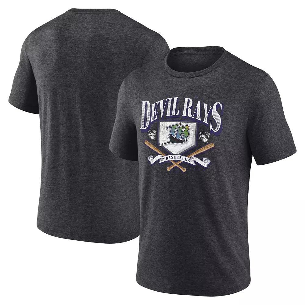 Men's Fanatics Branded Heather Charcoal Tampa Bay Rays Home Team Tri-Blend T-Shirt,  Product Image