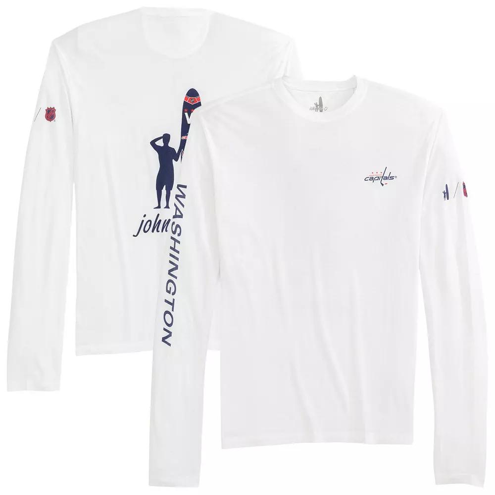 Men's johnnie-O White Washington Capitals Adam Long Sleeve T-Shirt,  Product Image