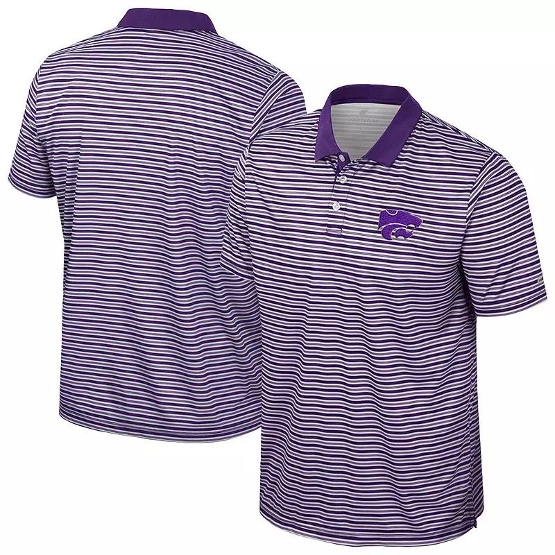 Men's Colosseum Purple Kansas State Wildcats Striped Polo,  Product Image