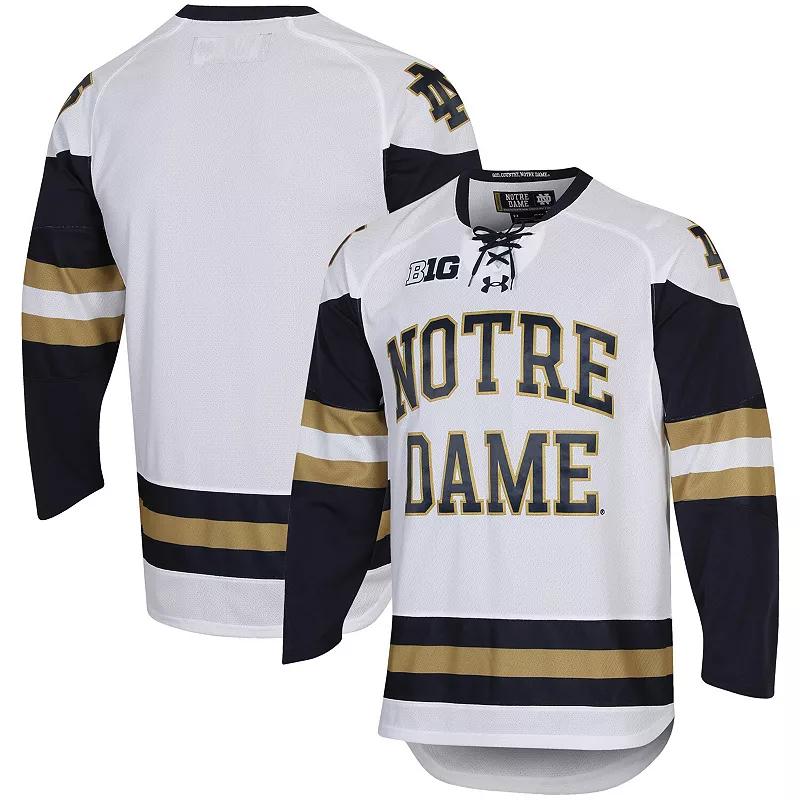 Men's Under Armour White Notre Dame Fighting Irish UA Replica Hockey Jersey,  Product Image