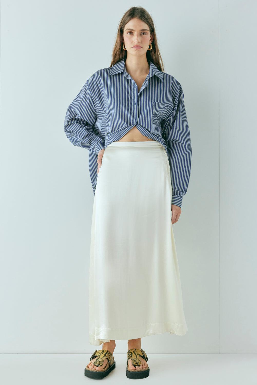 Luel Satin Maxi Skirt Cream Product Image