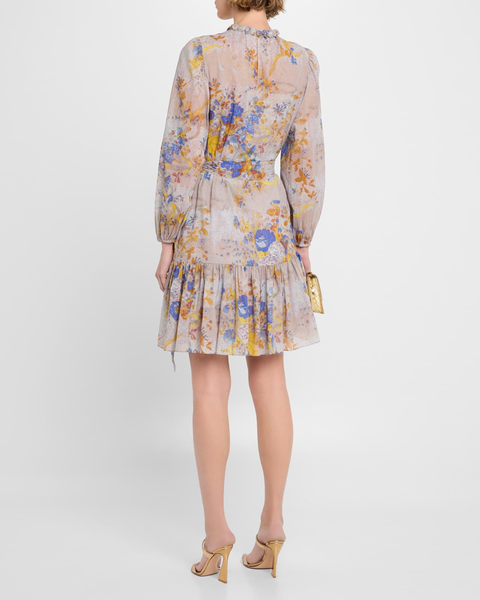 Hilary Floral-Print Pintuck Flounce Mini Dress Product Image