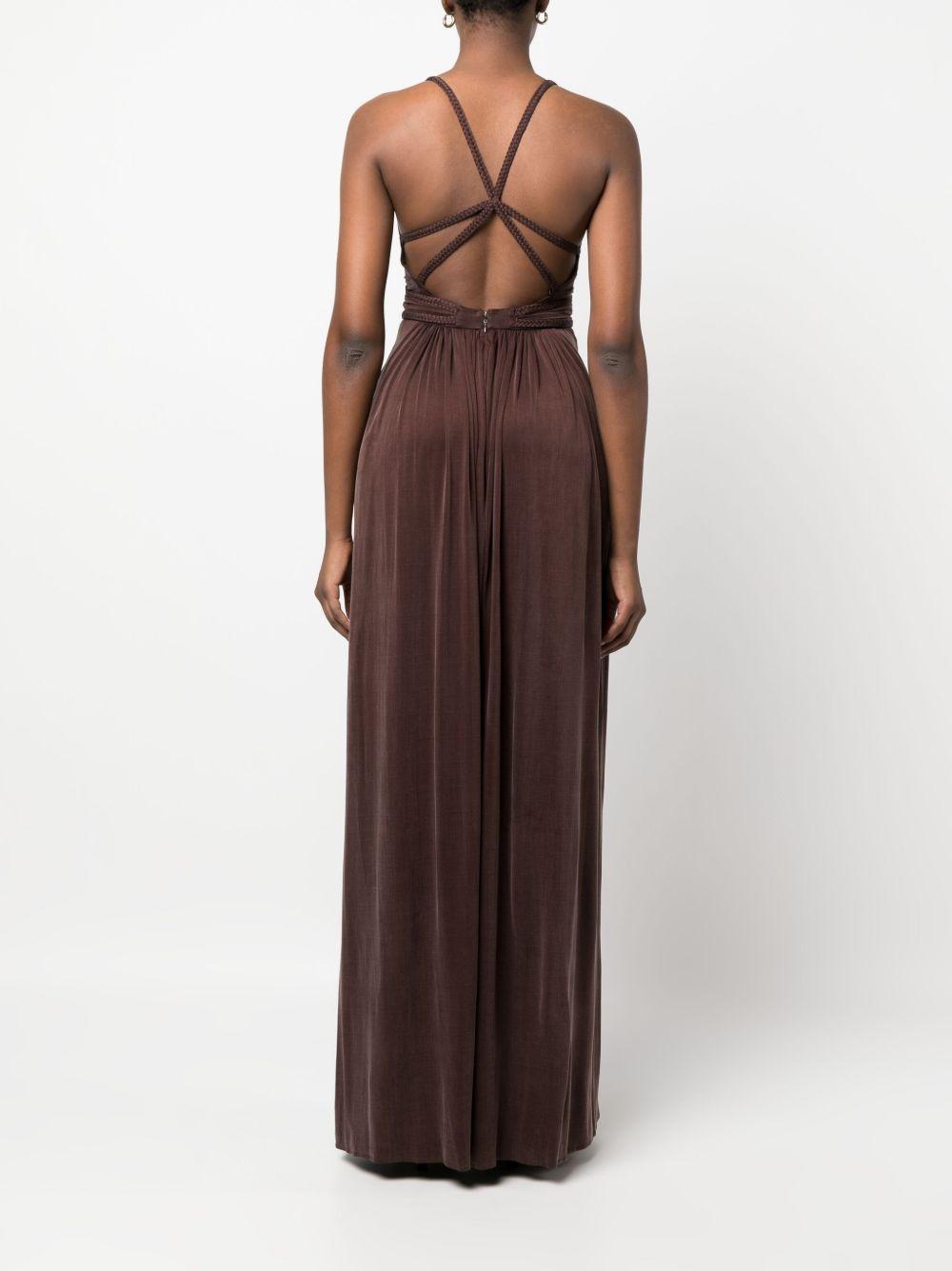 V-neck pleated gown Product Image