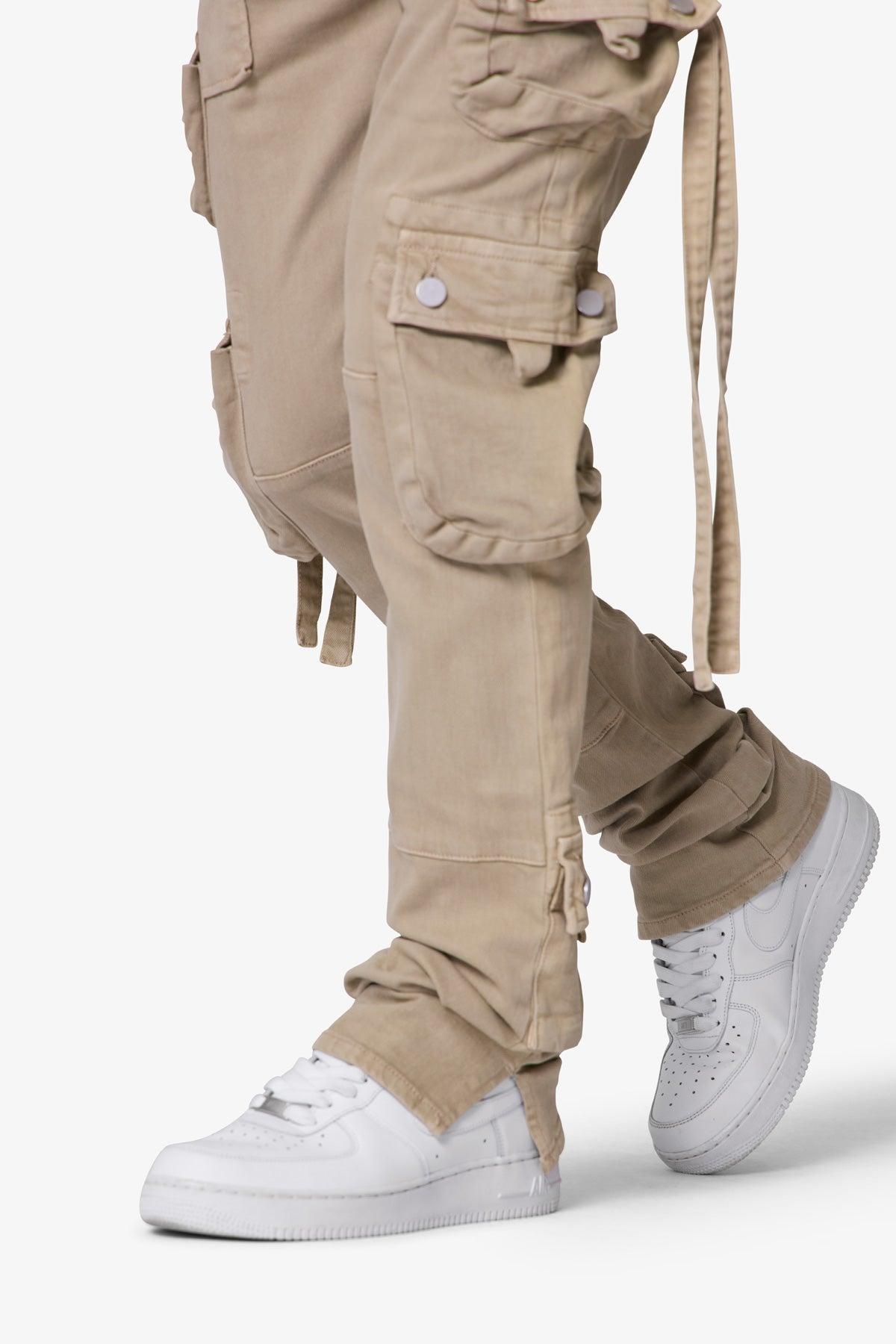 D152 Cargo Straight Denim - Brown Product Image