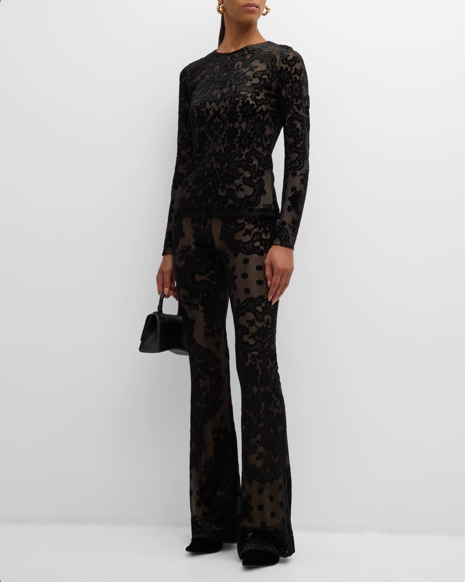 Sheer Velvet Printed Top Product Image