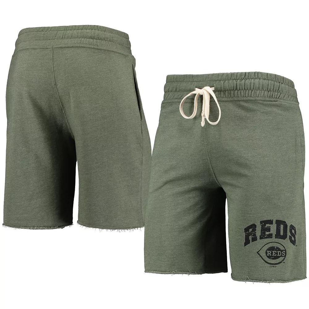 Men's Concepts Sport Heathered Olive Cincinnati Reds Mainstream Tri-Blend Shorts,  Product Image
