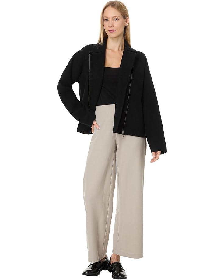 Lightweight Boiled Wool Stand Collar Jacket With Pockets Product Image