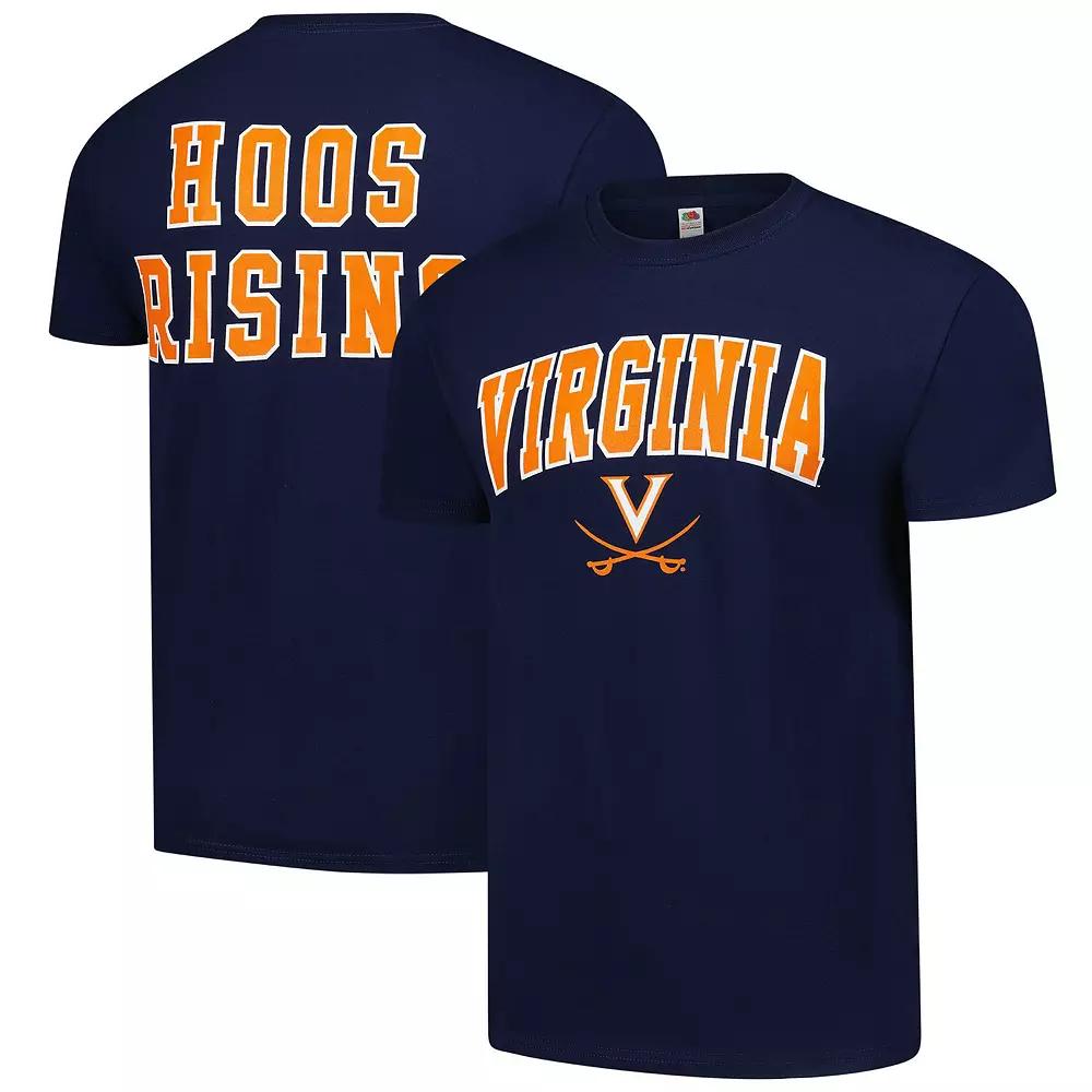 Men's Navy Virginia Cavaliers Basic Stacked Mascot T-Shirt, Size: Small, Blue Product Image