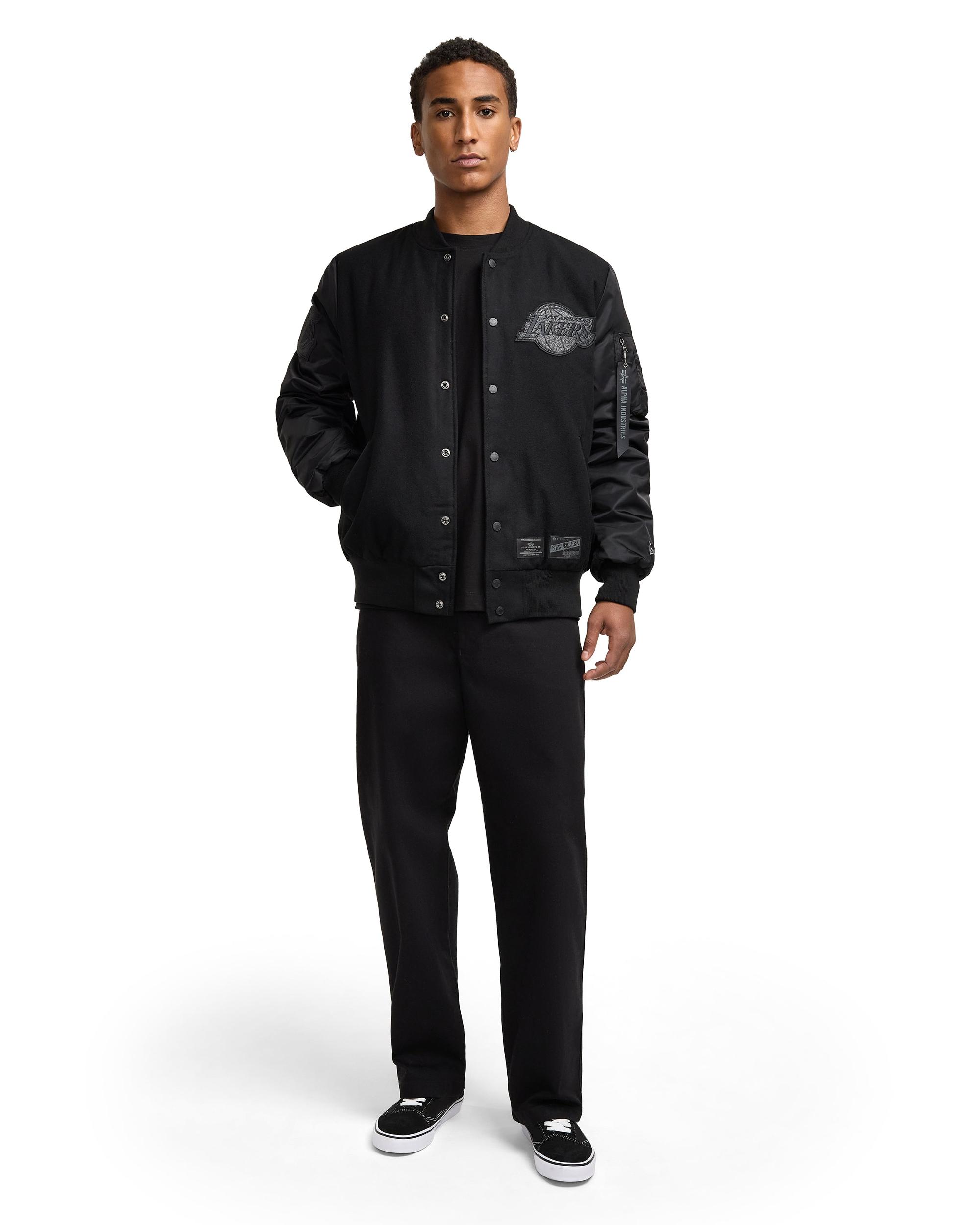 Alpha Industries x Golden State Warriors MA-1 Wool Varsity Jacket Black Male Product Image