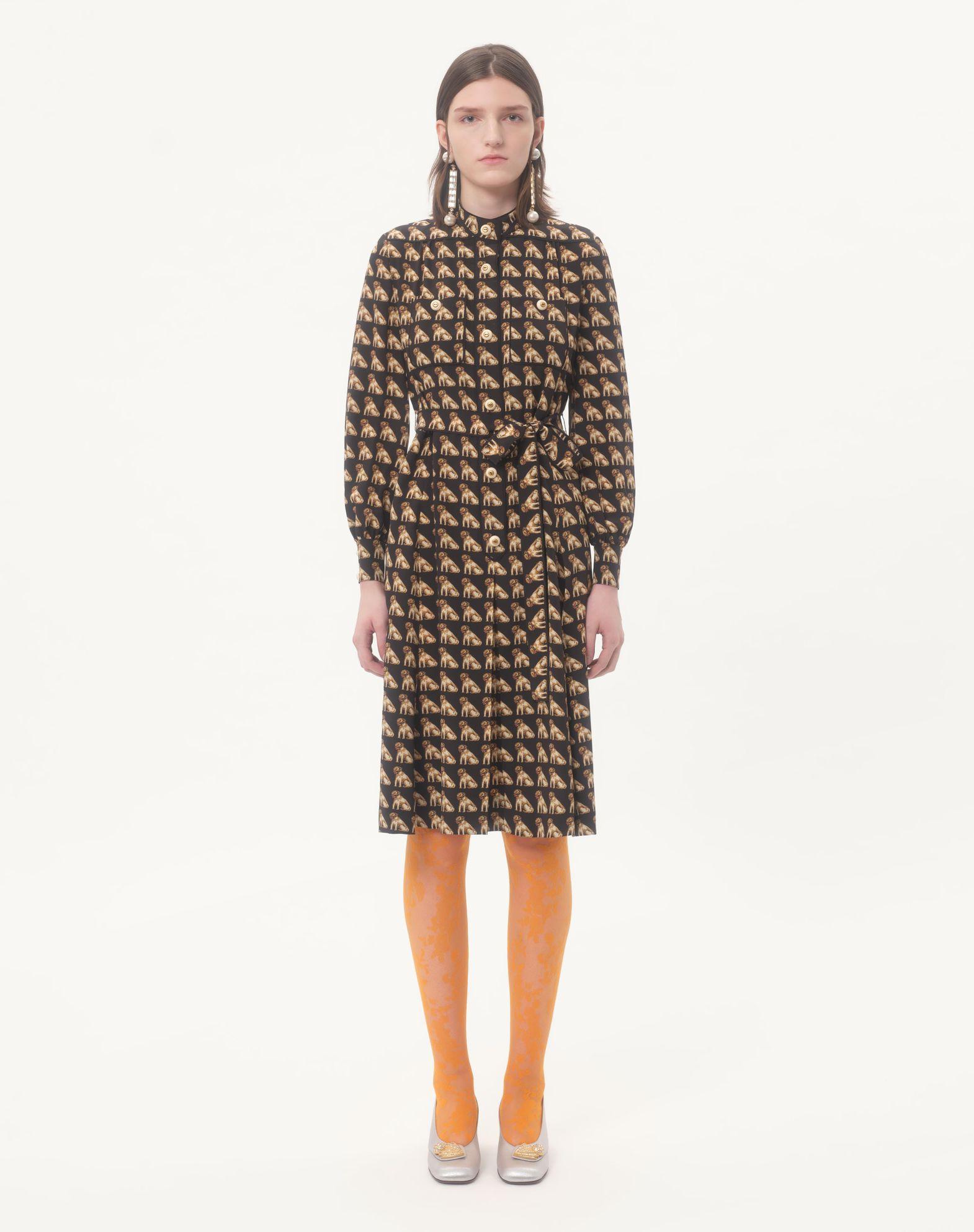 Crepe De Chine Midi Dress With Petit Charles Print Product Image