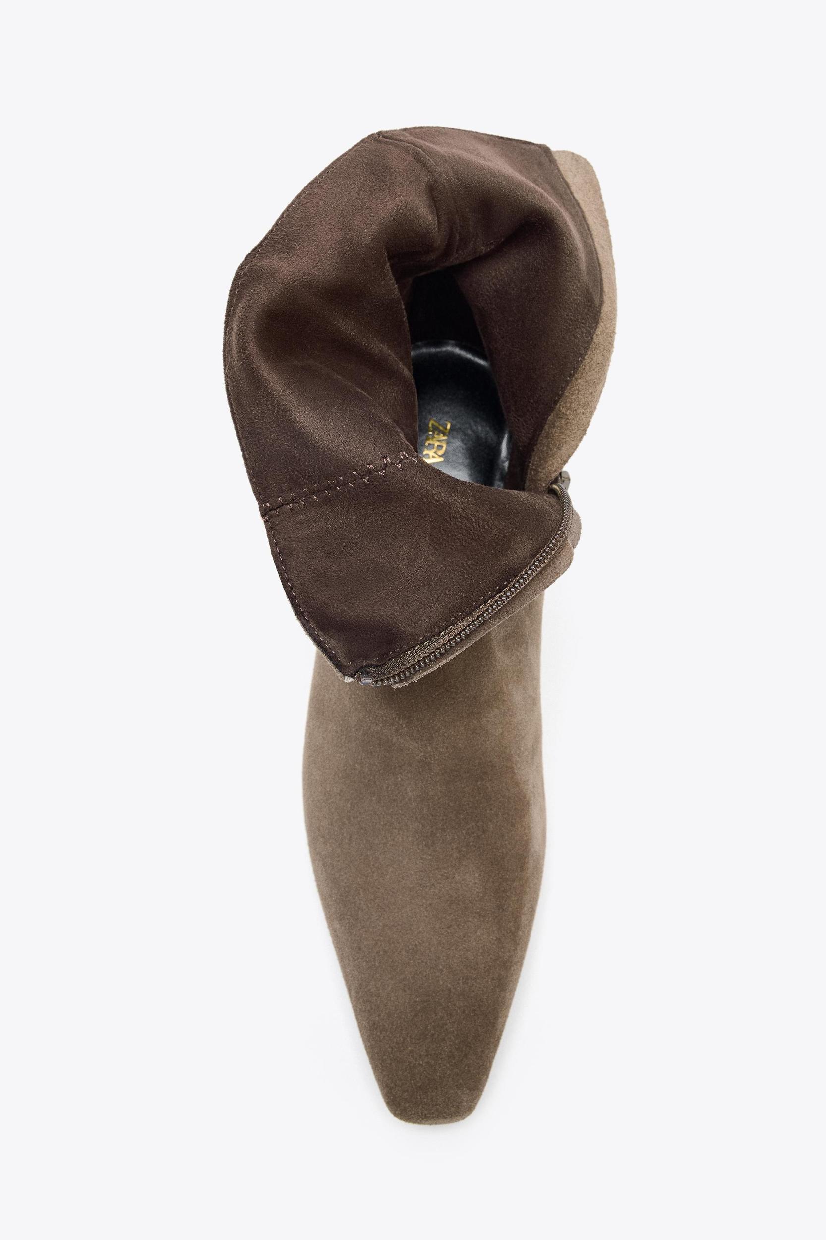 SUEDE KITTEN HEEL ANKLE BOOTS Product Image