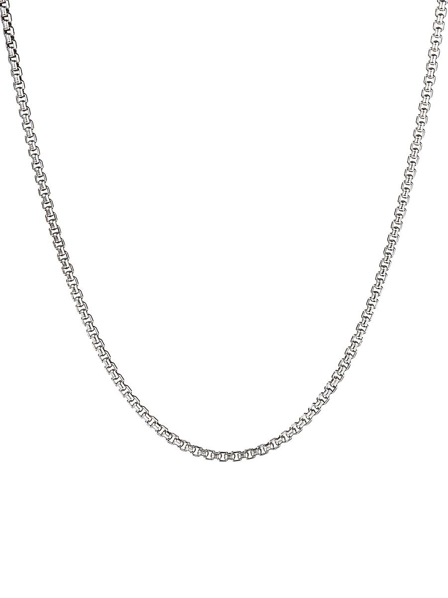 Womens Sterling Silver Box Link Necklace Product Image