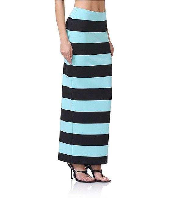 AFRM Franny Stripe Printed Matte Scuba Coordinating Maxi Skirt Product Image