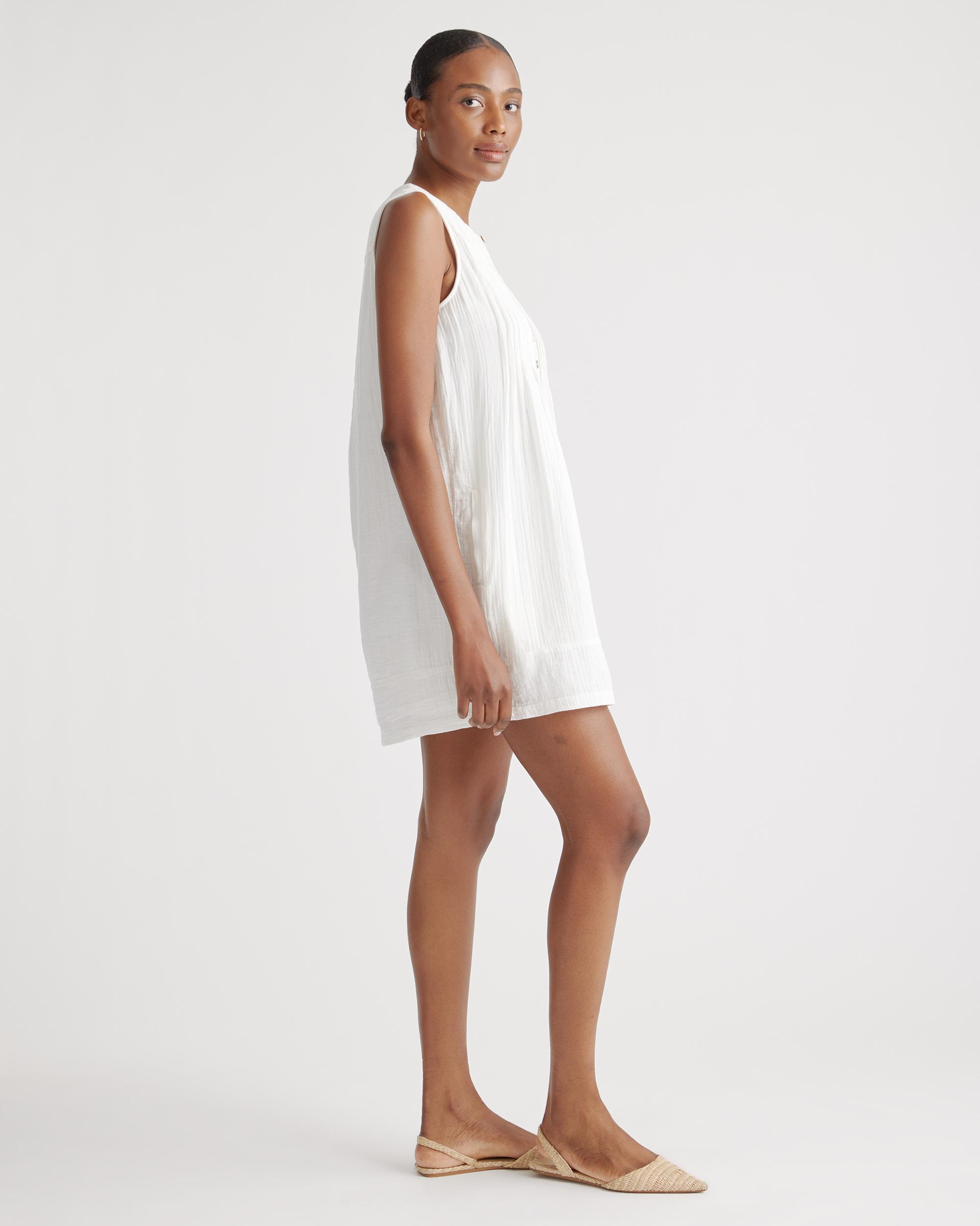 Quince | Women's Gauze Sleeveless Swing Dress Size XS, Organic Cotton Product Image