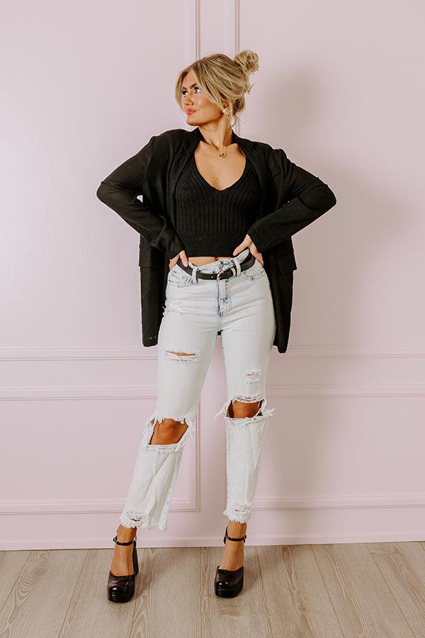 The Issey High Waist Distressed Straight Leg Jean Product Image