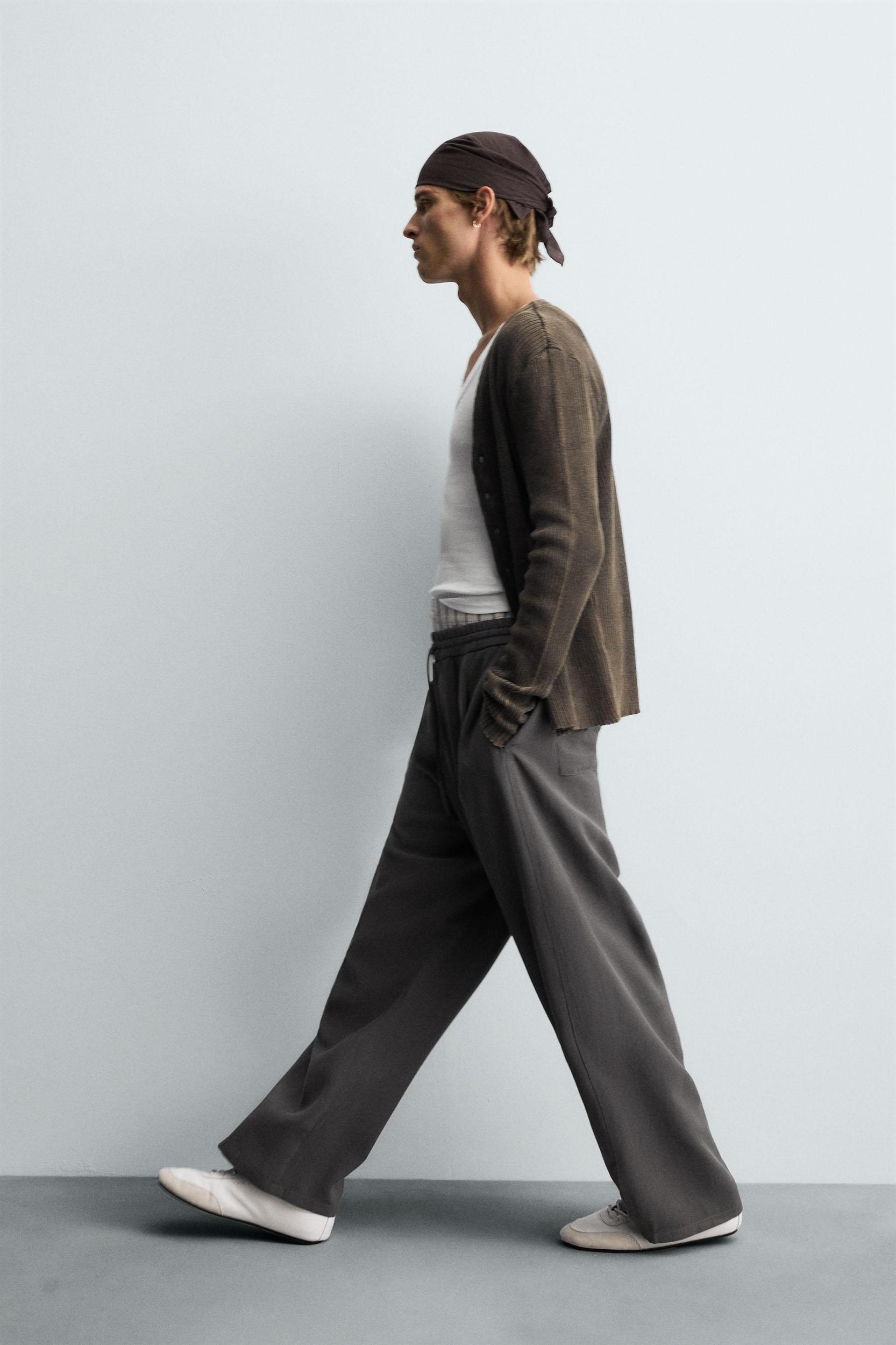 FLOWY TOPSTITCHED PANTS Product Image