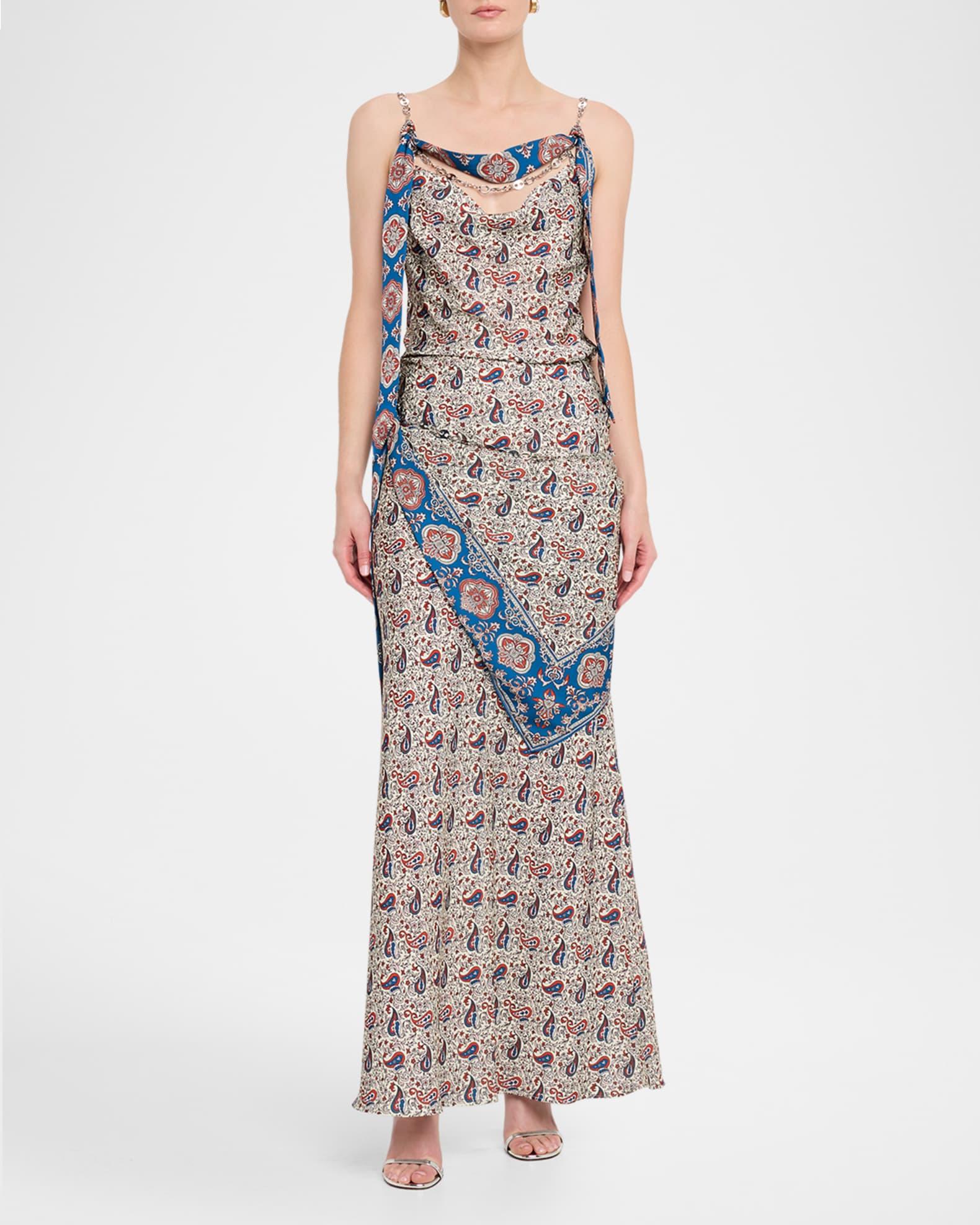 Paisley Scarf Wrap Maxi Skirt Product Image