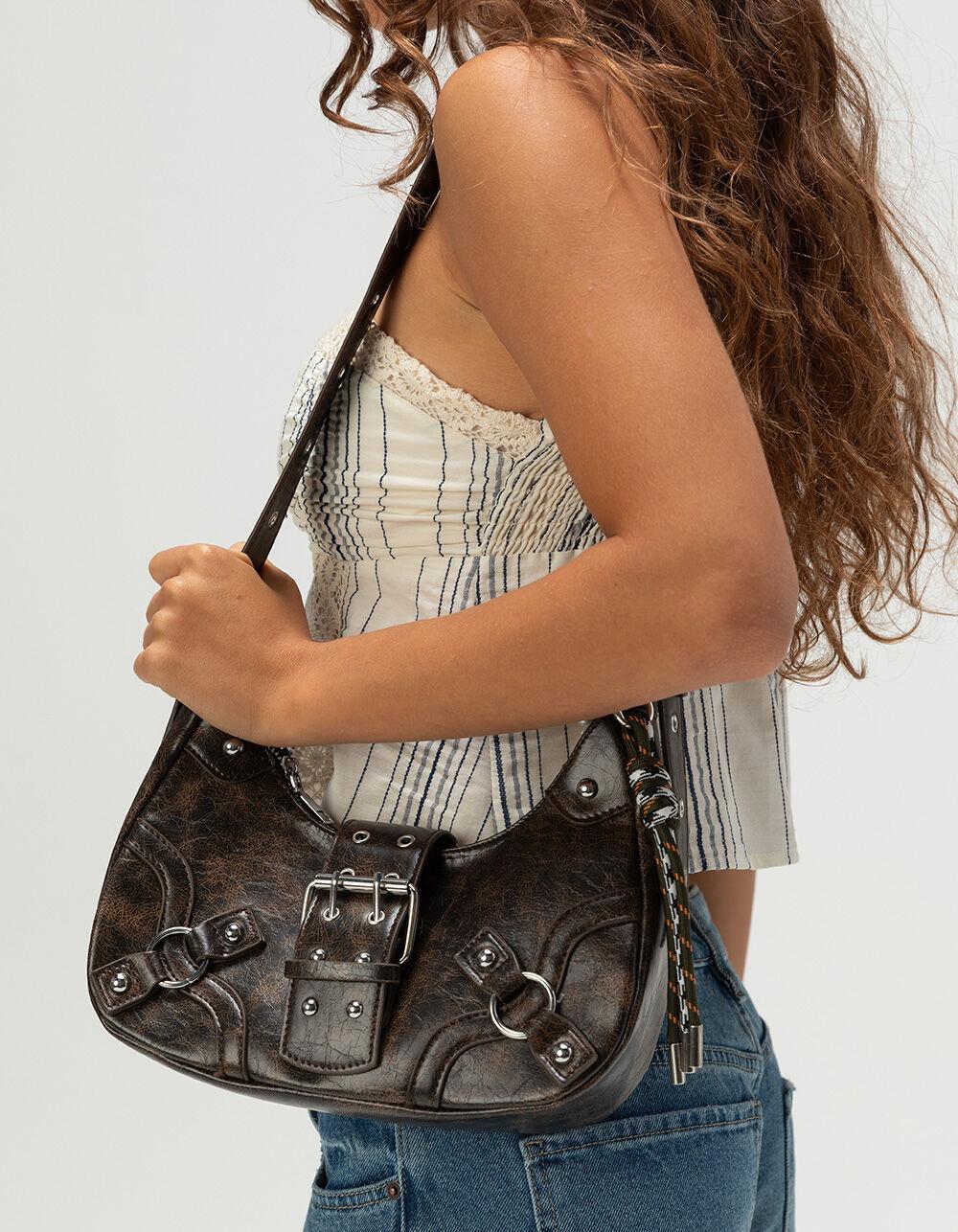 Buckle Shoulder Bag - BROWN Product Image