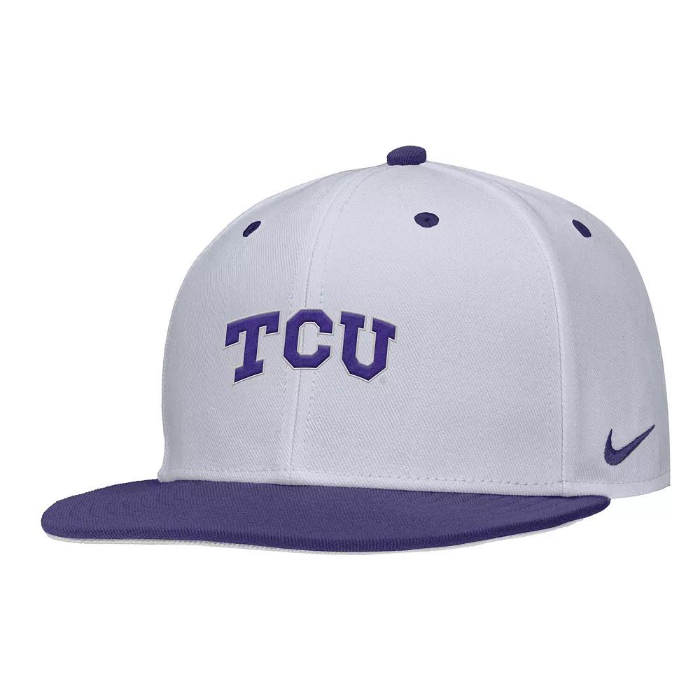 Men's Nike White TCU Horned Frogs On-Field Baseball Performance Fitted Hat,  Product Image