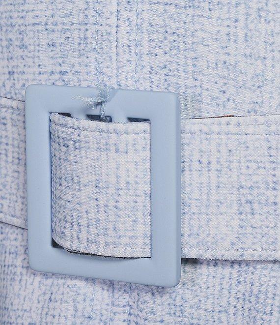 Calvin Klein Scuba Floral Print Cap Sleeve V-Neck A-Line Midi Dress Product Image