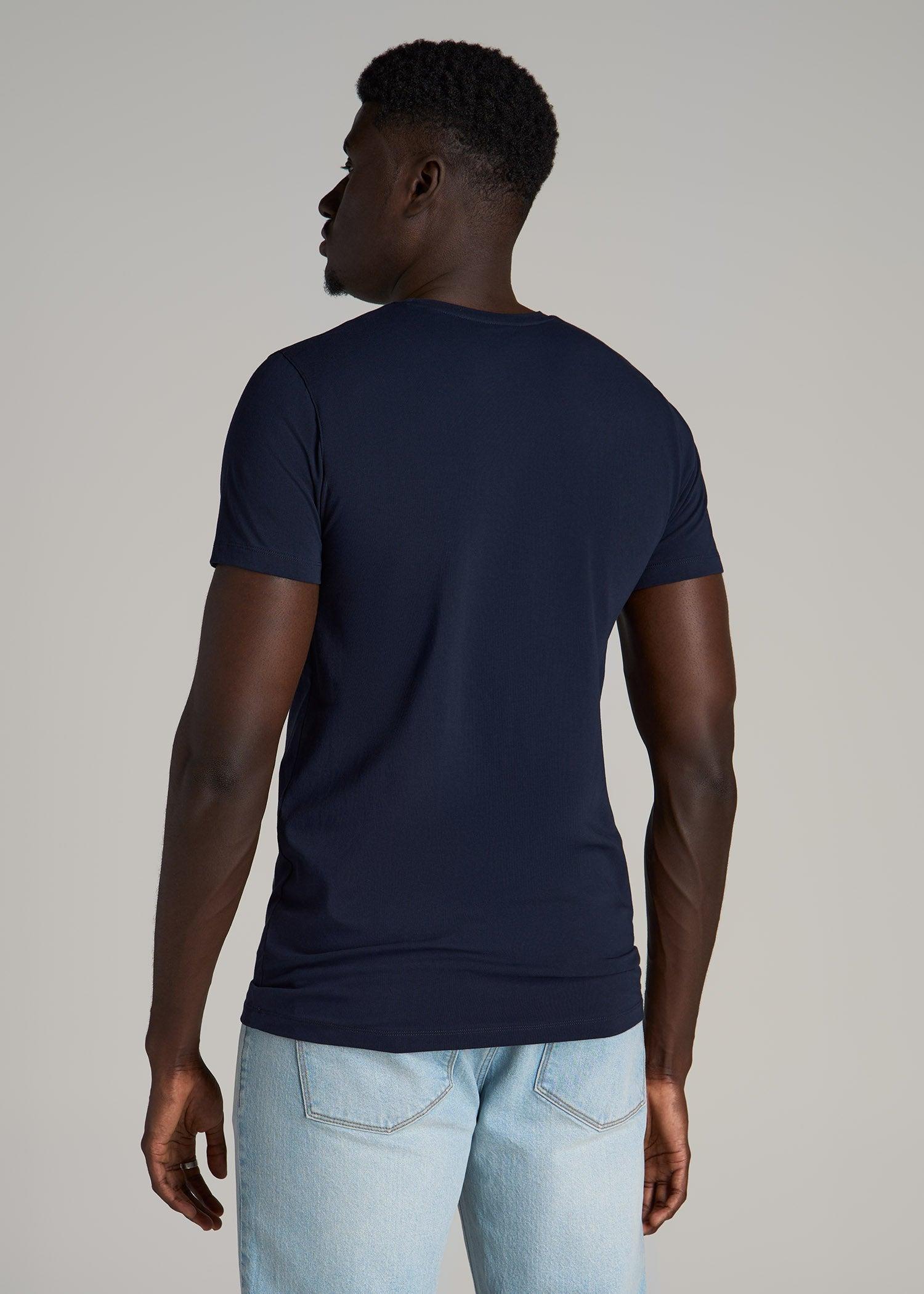 The Essential MODERN-FIT Crewneck Tee for Tall Men in True Navy Male Product Image