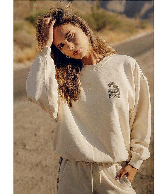 Billabong Sun Wave Livin' Kendal Iconic Wave Back Graphic Brushed Fleece Sweatshirt Product Image