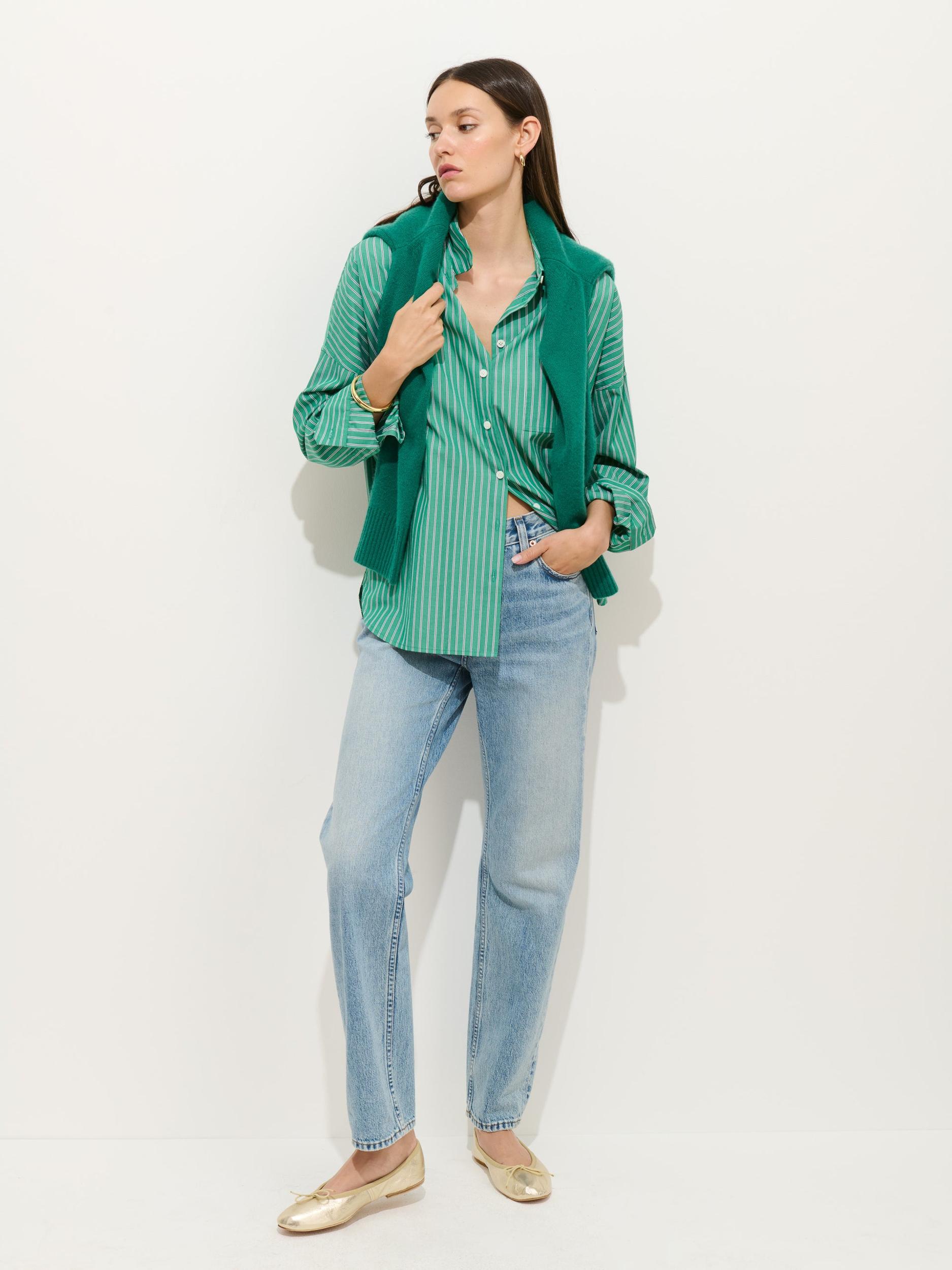 Jo Striped Shirt In Cotton Poplin Product Image