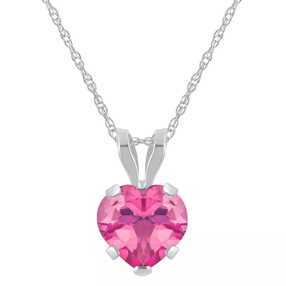 Celebration Gems 10k Gold Heart Shape Pink Topaz Pendant Necklace, Women's,  Product Image