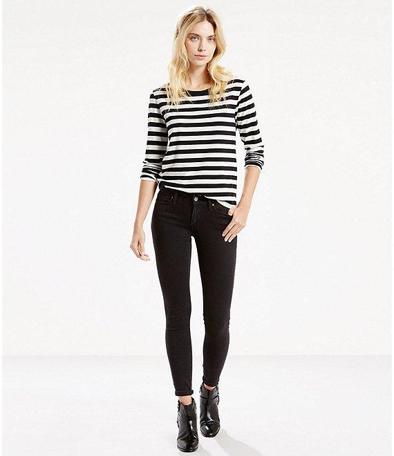 Levi's® 711 Mid Rise Black Skinny Jeans Product Image