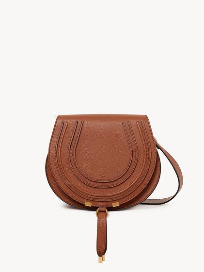 Marcie saddle bag in grained leather Product Image