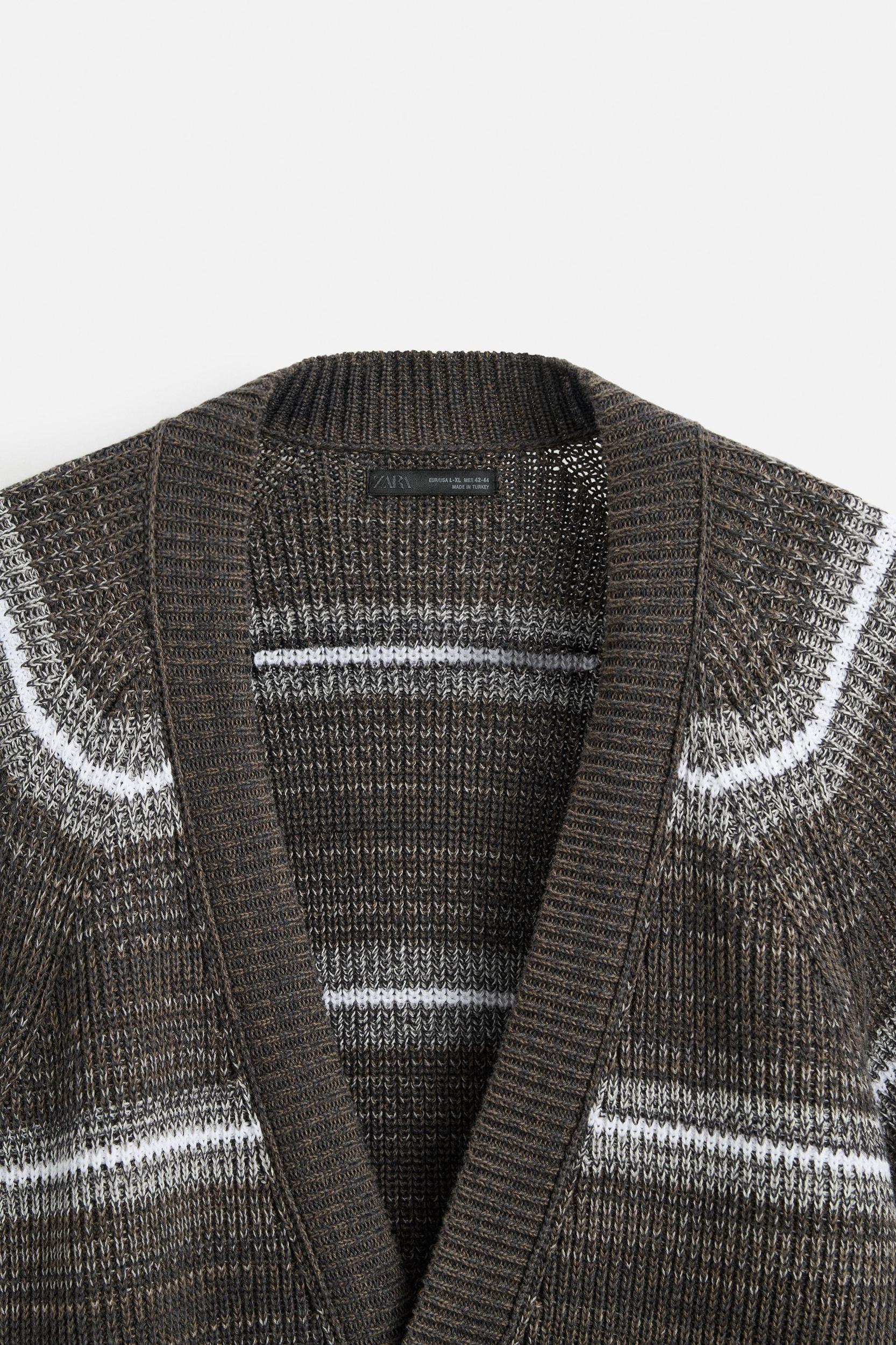 DISTRESSED STRIPED CARDIGAN Product Image
